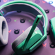 A photo of the Logitech G335 headphones next to the G305 mouse that matches in mint
